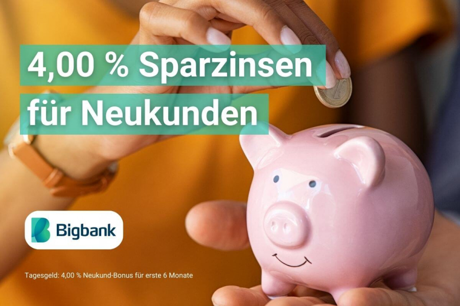 Bis zu 4,00 Prozent - Bigbank bietet höchste Sparzinsen in Österreich