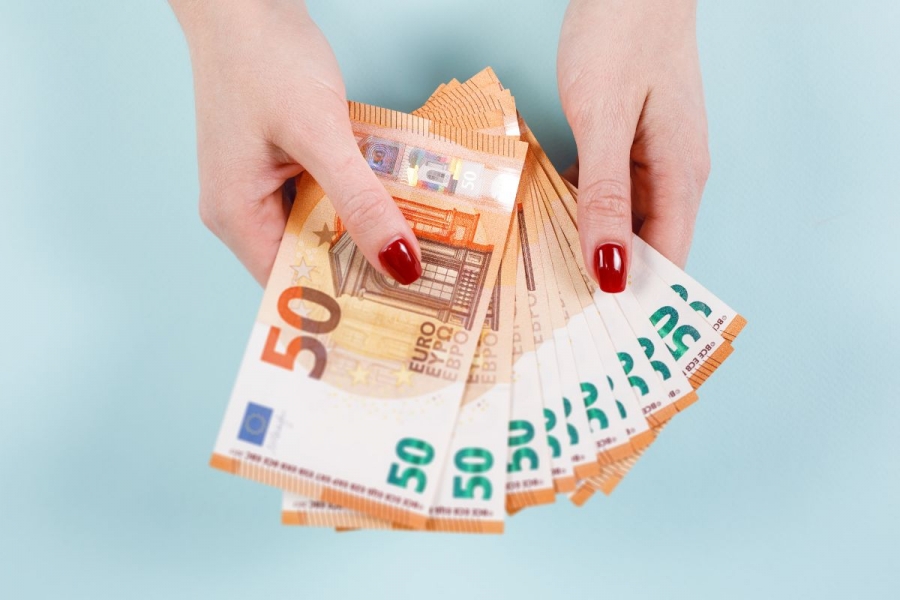 Geld Euro Hand Scheine 50 Euro