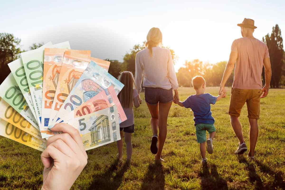 Familie Euro Geld Kinder